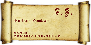 Herter Zombor névjegykártya